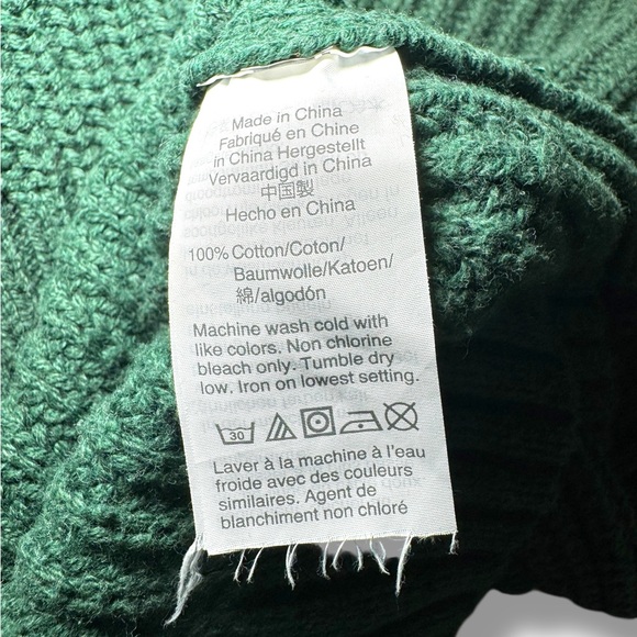J. Crew 100% Cotton Forest Green Crew Neck Ribbed Sweater EUC Sz M - Picture 5 of 10